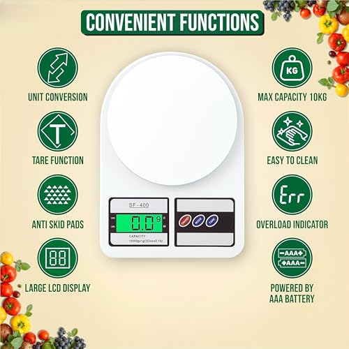 SHERANT SF-400 Digital Kitchen Weighing Scale - Image 5