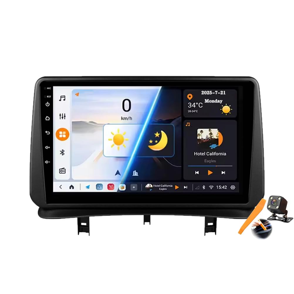 Radio GPS satelital con Android 15.0 y receptor BT para Clio 3 8