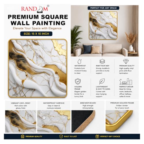 Image of RANDOM Premium Square Wall Painting Set of 2, 38 x 38 cm (Abstract Painting)