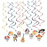 TINEASUR メキシカンパーティーペンダント 20個 吊り下げオーナメント Pvcスパイラル装飾 メキシコの死者の日テーマ パーティー用品 ハンギングデコレーション