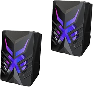 Mikikit 2pcs Small Stereo Speakers for Laptop Bass Speaker Tv Speakers Wired USB Powered Computer Speakers 3. 5mm Aux- in Speaker Computer Speakers for Desktop Gaming Computer Speakers USB