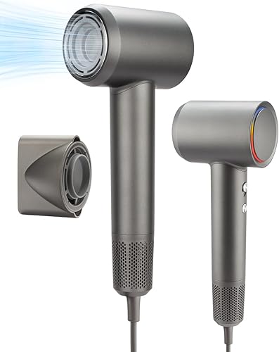 Secador de pelo, secador de pelo iónico, secador de pelo de alta velocidad de 130000 RPM para secado rápido, 500 millones de secador de pelo