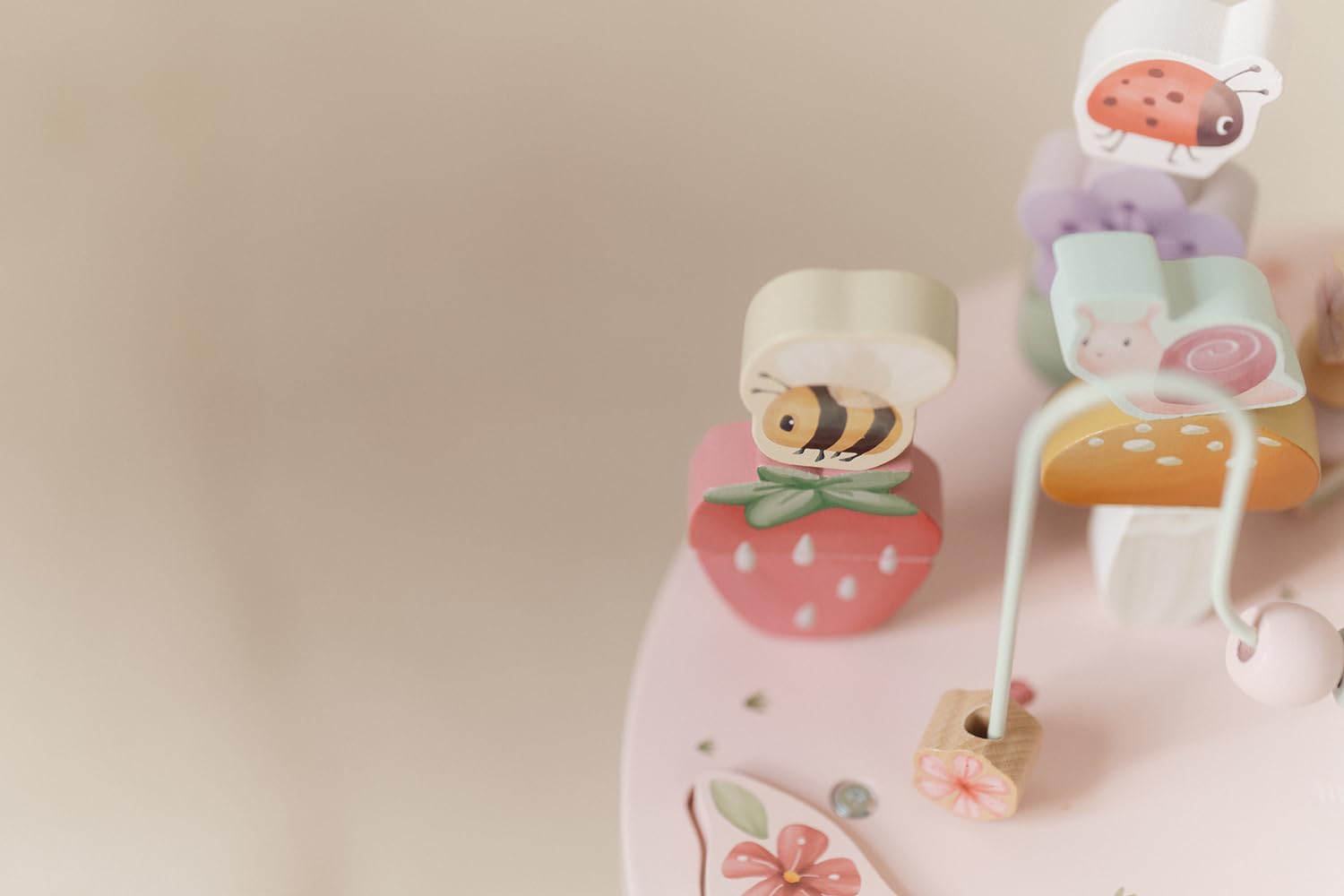 Little Dutch 7341 Fairy Garden - Mesa de actividades de madera, color rosa