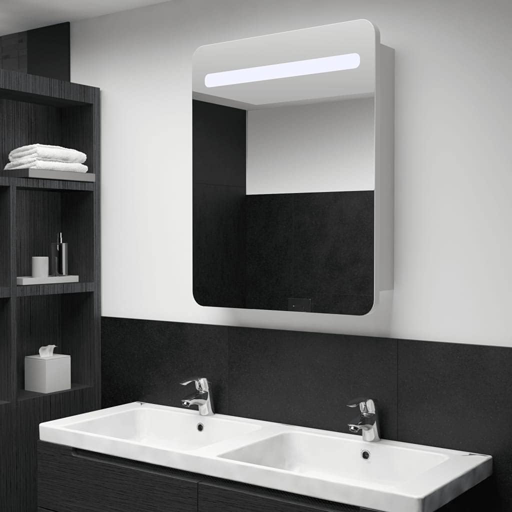 Bathroom Cabinet, Illuminated Bathroom Cabinet, LED Bathroom Mirror Cabinet, 60 x 11 x 80 cm
