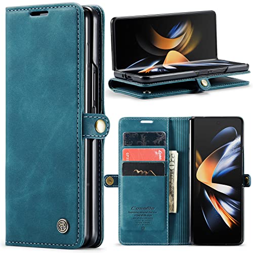 Phernykas Funda para Samsung Galaxy Z Fold 4 Libro Case, Cierre Magnético Función Soporte Bloqueo RFID Proteccion Flip Wallet Carcasa Móvil para Samsung Galaxy Fold 4 Funda, Azul