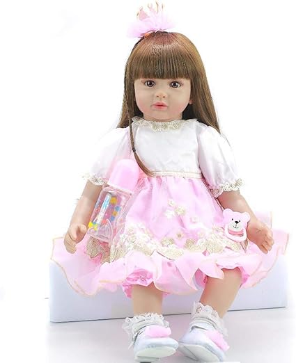 Jbsceen 60cm Bebe Princesse Poupee Coton Corps Souple En Silicone De Vinyle Life Like Reborn Bebe Poupee Cheveux Longs Nouveau Ne Poupees Enfants Brithday Cadeau De Noel No 52 Amazon Fr Jeux Et Jouets