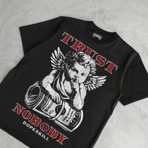 Image of DopeSkill Graphic Tee Streetwear Hip Hop Hypebeast Street Style Crew Neck Unisex T-Shirt Sneaker Colour Matching Shirts Angel