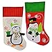 Christmas House Set of 4 Pack Polyester Christmas Character Stockings with Striped Cuffs, 18 Inch