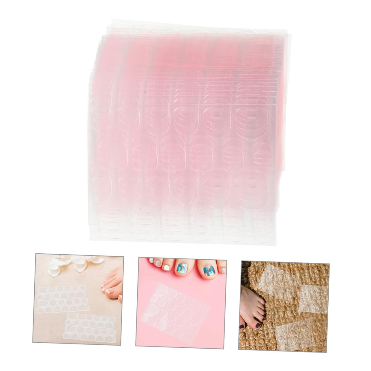 Didiseaon 100 Sheets Double-Sided Nail Glue for False Nails Strong Adhesive Press-on Nail Stickers Quick Easy Application Water-Resistant Nail Art Supplies