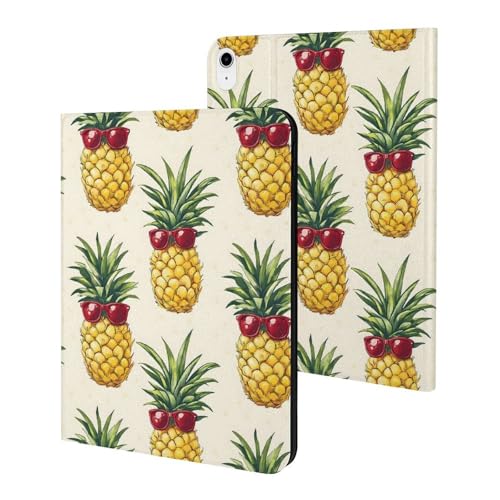 Housse iPad 11" 2025 fine aux finitions soignées imprimé ananas