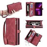 iphone15 Plus ケース iphone 15 Plus ケース iphone 15+ ケース 多機能 分離式 iphone15Plusケース【ABADAN】カード4枚付き ジッパーバッグ (小銭やイヤホン、コインなど収納可能) 財布合一 リストストラップ アイフォン15+プラス Plus ケース 手帳型 ポーチマグネット式吸着耐汚れ 衝撃吸収 スマホケース