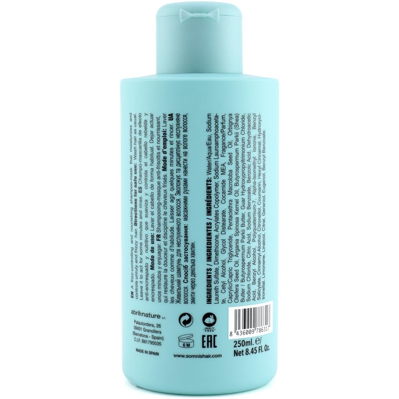 somnis&hair, 2 in 1 Anti-Frizz Shampoo and Mask, Softens, Hydrates, and Controls Frizz, Healthy and Shiny Appearance - Image 2