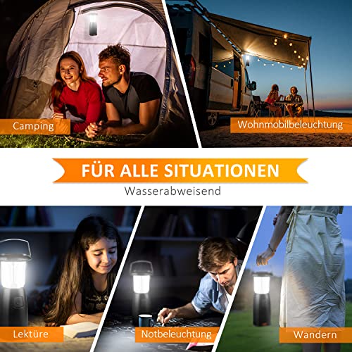 LED Campinglampe Solar, AZ GOGO Camping Handkurbel Laterne, Aufladbar Tragbare Notfallleuchte inkl. 3 Lichtmodi, USB… - Image 8