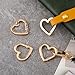 HINZIC 4pcs Heart Shaped Keychain Clip, Zinc Alloy Heavy Duty Heart Keychain, Spring Snap Clasp Hook for Bags Purses Backpack Straps Belt DIY Crafts- Light Gold