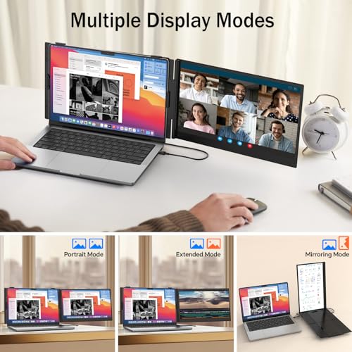 Image of 14 inch Laptop Screen Extender, Ultra-Thin 0.17 inch FHD 1080P IPS Portable Monitor for Laptop, Dual Monitor Extender, Plug & Play, Work with Windows /Mac /Chrome, Fits 13 inch-17.3 inch Laptops