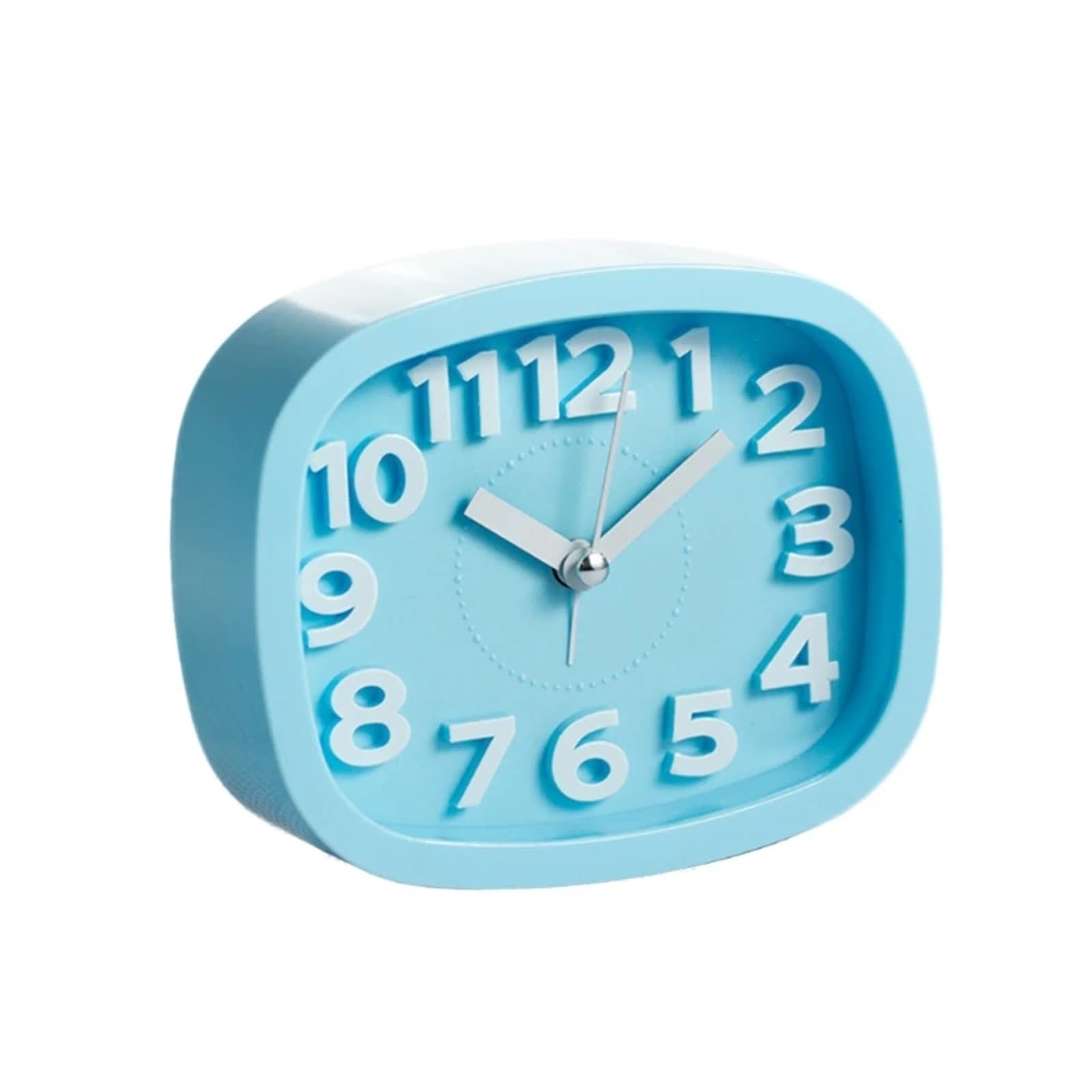 LUYSGBXR Alarm Clock Mini Mute Alarm Clocks, Battery Bedside Desk Table, Home Decor, Kid's Creat Gifts, Square Portable Candy Colors(Blue)