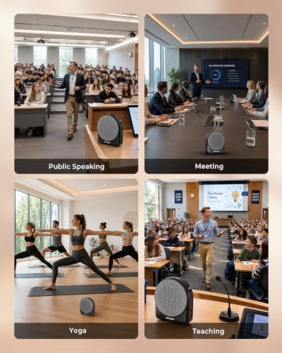 Image of GRENARO Wireless Voice Amplifier for Teachers, 10W Portable Voice Speake with Wireless Microphone, Bluetooth 5.3, Support for Classroom, Presentation, Training & Tour Guide (10W Wireless)