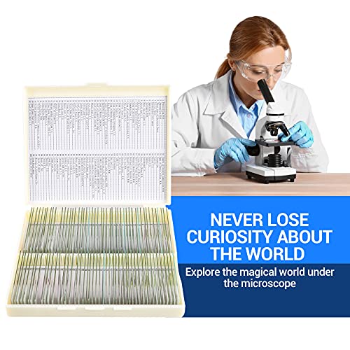 Uscamel RDMT-WS-642 100 Prepared Microscope Slides With Specimens For Kids Adults - Bacterium, Fungus, Human Tissues, Mitosis, Plants, Insects, Animals Cells Samples thumb #2