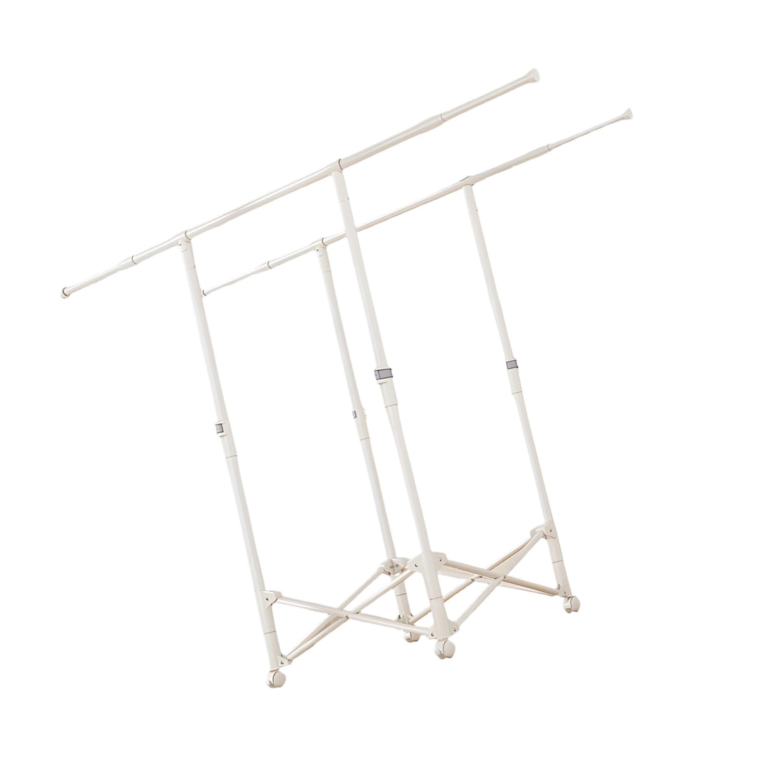 ZEPFJHE Quick Assembly Expandable Garment Hanger with 50 Clothes Capacity and Carrying Net Quiet Moves Drying Stand