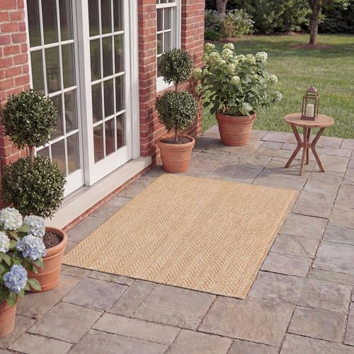 SAFAVIEH Courtyard Collection 2' x 3'7' Natural / Cream CY8022