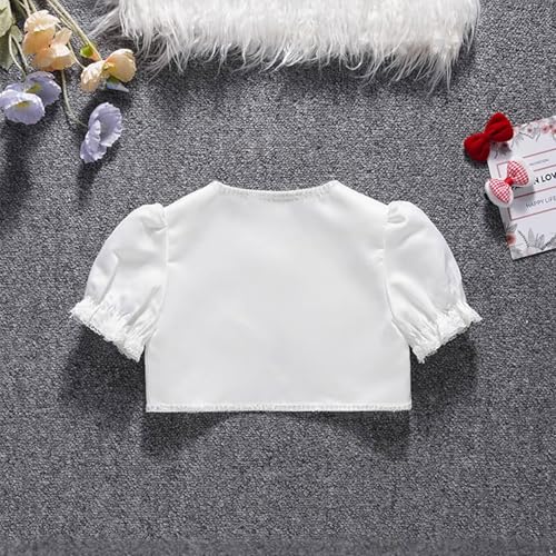 Girls Short Sleeve Bolero Shrug Satin Open Front Cardigan Shawl Princess Wedding Dress Cape3