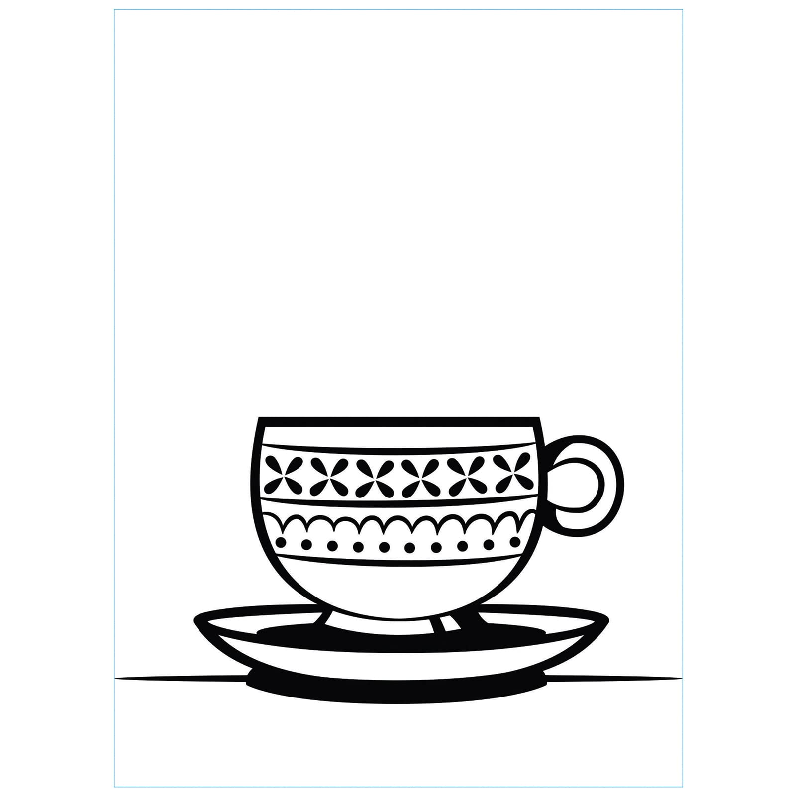 Vaessen Creative Embossing Folder Cup and Saucer 5.75 x 4.21 inches - Embossing Folder for Card Making, Scrapbooking, Journaling - Reusable - Precise Results - for Embossing and Die-Cutting Machines