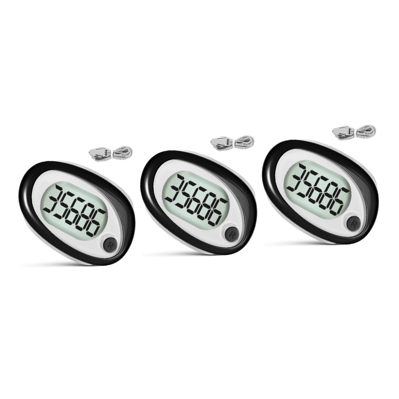 TOYANDONA pédomètre Sportif 3D Clipser Le Compteur de Pas Compteur de Pas Portable Cordon clé podomètre Compteur de Marche Compteur de Pas pour Marcher Plastique Black