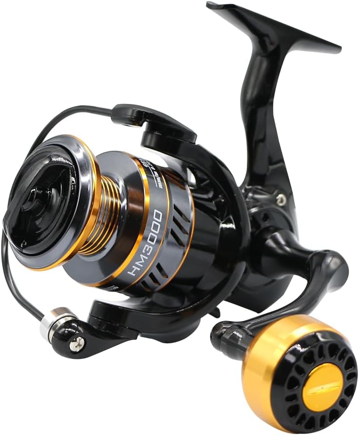 HM Spinning Reel for Saltwater 5.2:1 Gear Ratio Spinning Reel 1000/3000/4000/5000/6000/7000 Lightweight Carrete de Pesca Stainless Steel Ball Bearings Up to 17.6 Lbs Drag Nylon Aluminum