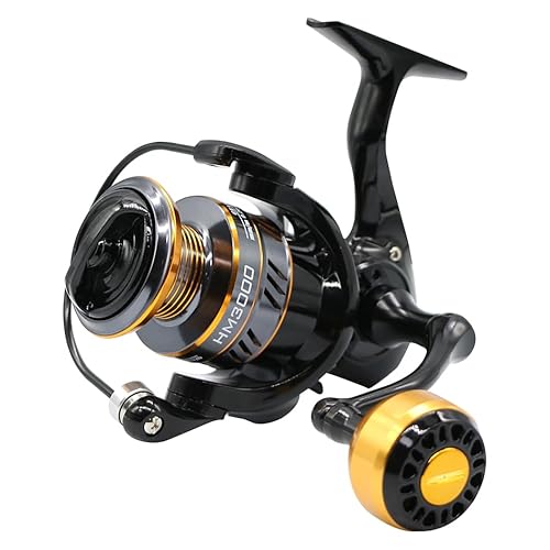 HM Fishing Reel Metal Spool 8KG Max Drag Metal Handle Saltwater Freshwater Spinning Reel (4000)