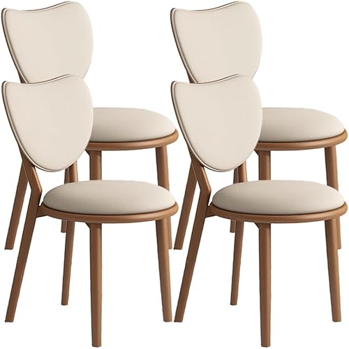 Miniatura 19 de YVYKFZD Juego de sillas de comedor de madera maciza, sillas de cocina sin brazos con respaldo, silla de comedor de cuero tapizada, silla auxiliar