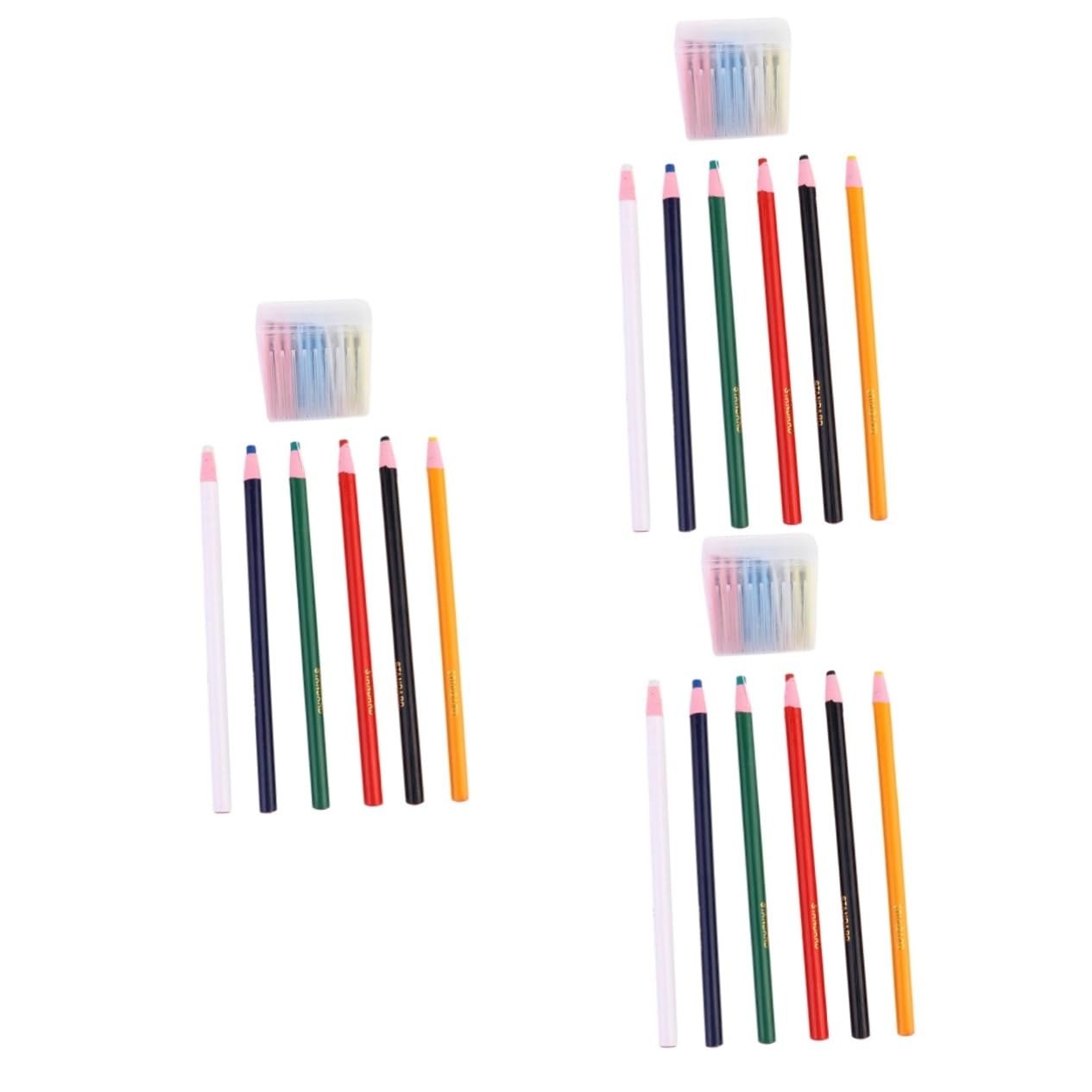 SHINEOFI 3 Juegos marcadores de tizas de colores DIY tiza de pizarra lápices de tiza tizas de sastre modista coser tela tiza Dibuja una línea colocar suite lápiz rotulador Bambú