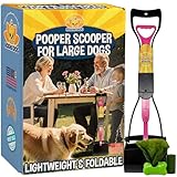 Bodhi Dog Complete Poo Pack- 24" Pooper Scooper, Poop Bags, & Waste Bag Holder, Ideal for Small to XL Pets - Durable, Easy-to-Use, Great for Grass, Gravel, & Outdoor Cleanups (Pink)