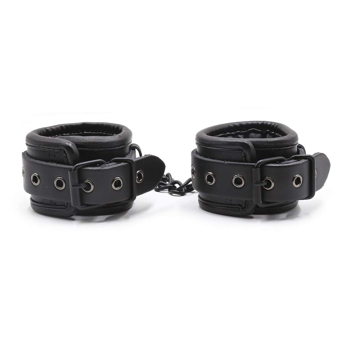 Ensemble BDSM avec Collier, Menottes de Poignets et de Chevilles, Kit de Contention Rembourré Aspect Cuir, Accessoires de Jeu de Rôle Réglables pour Adultes (A)