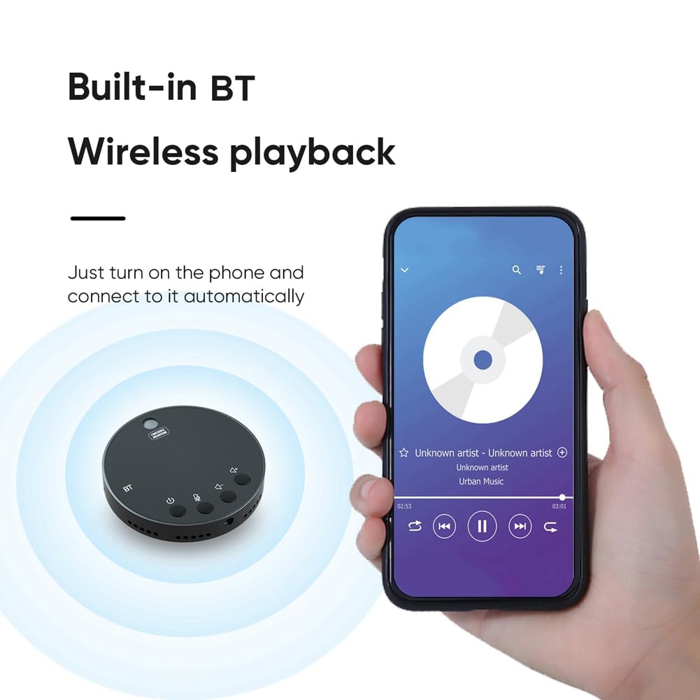 Micrófono con Altavoz para Conferencias de Escritorio, Micrófono Bluetooth, Condensador Omnidireccional de 360°, Plug and Play, Micrófono para Computadora con Altavoz