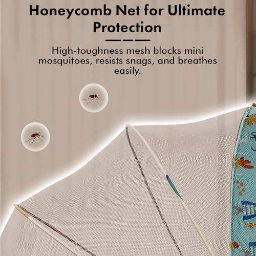 Image of StarAndDaisy Baby Mosquito net for Baby 0-12 Months for Infants, Toddlers Safe Baby, Breathable mesh-Mosquito Net for Baby's Peaceful Sleep, Baby Sleeping Mosquito net - Aqua Print