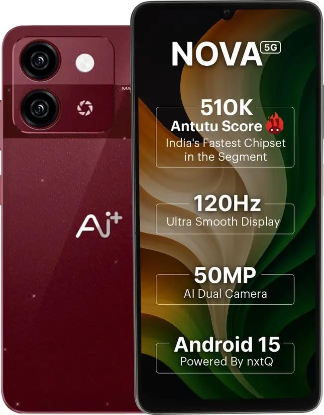 AI+ Nova 5G (Sparkle Red, 128 GB) (6 GB RAM)