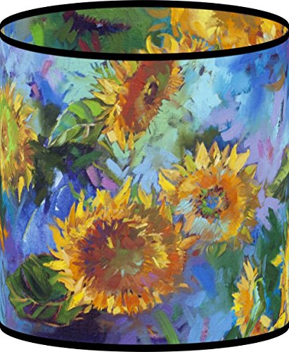 LampPix 10.00 Inch Table Lamp Shade - Sunflower Collage Canvas Desk Lampshade (Spider Fitting)
