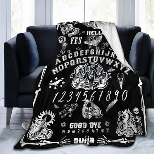 Ouija Board Goth Throw Blanket Halloween Blanket Witch Spooky Gifts Black Size 50*40
