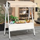 Leichter tragbarer Marktstand Präsentationsständer mit Markise für Outdoor-Händler, Lebensmittelwagen für Street Food, Events, Messen & Festivals – perfekt für Lebensmittelverkäufe und Werbeaktionen