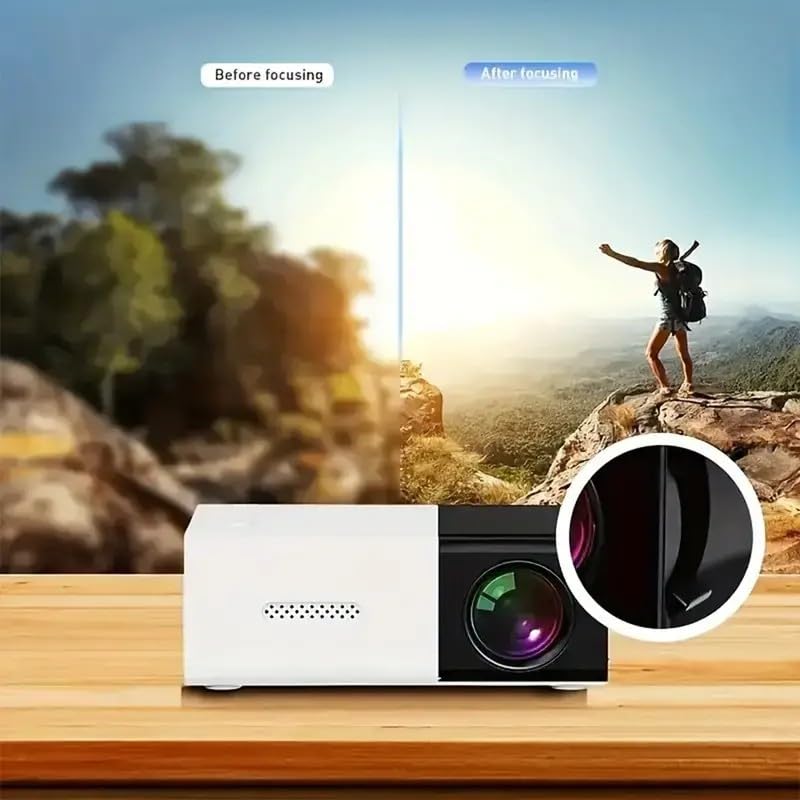 Mini projecteur portable, HD 720p, double haut-parleurs, écran 130 pouces pour home cinéma et bureau
