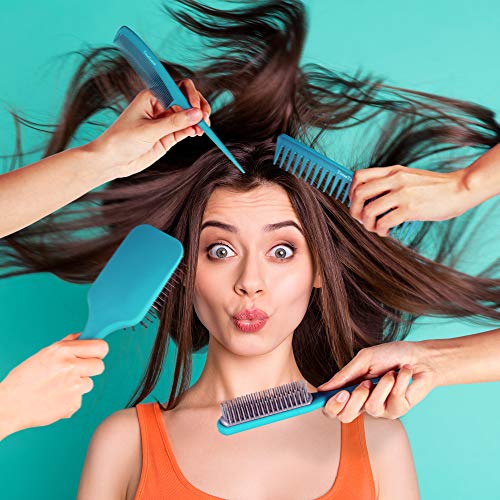 Foto von TimeTinkle 4er Haarbürstenset - Detangler, Styling-Bürste, Stielkamm & Breitzahnkamm für Frauen, Männer und Kinder, toll für nasses oder trockenes Haar