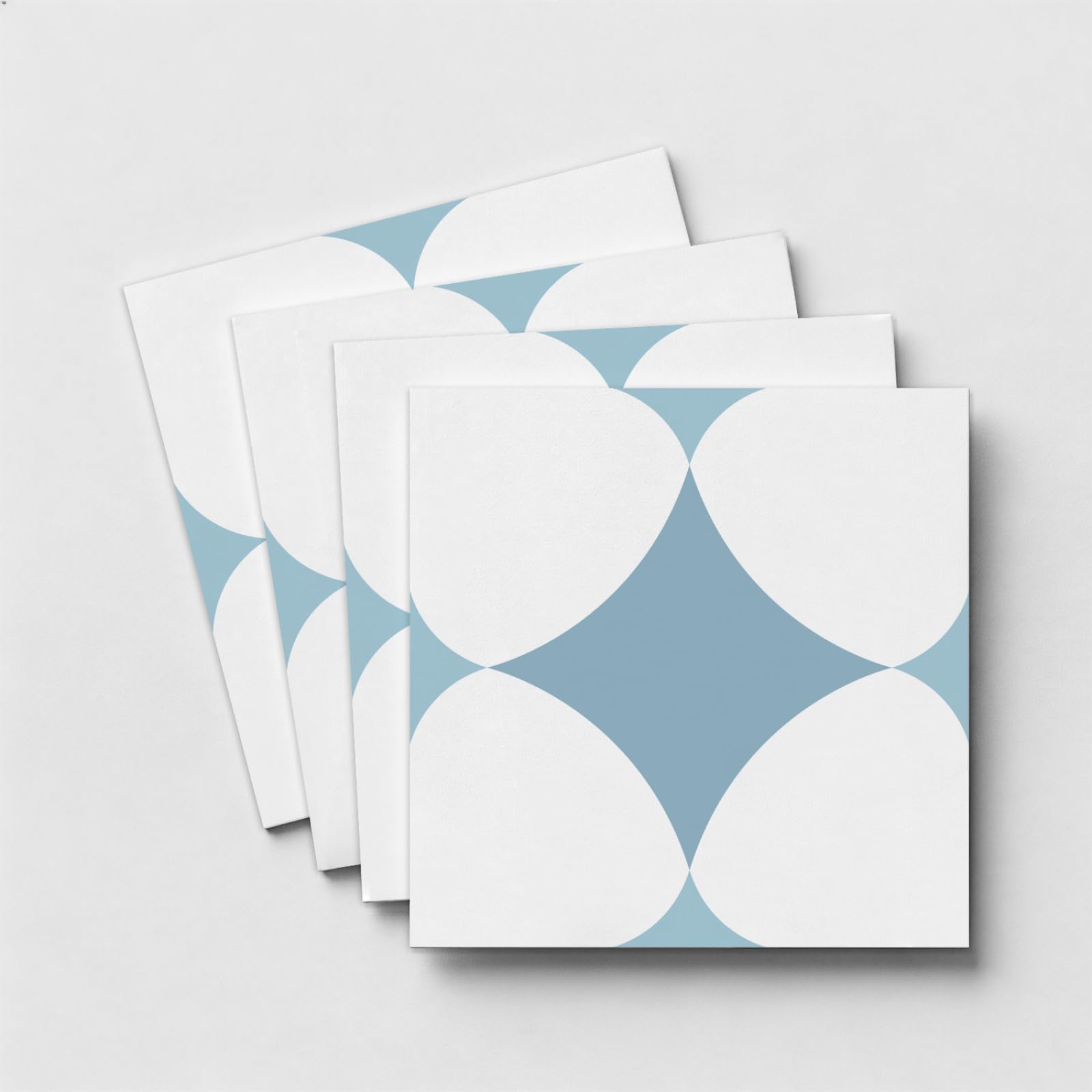 LMYSXAOZ Stick on Kitchen Tiles Blue White Geometry Self Adhesive Wall PVC for Fireplace Surround Furniture Decoration Backsplash Bathroom Tile Stickers Waterproof