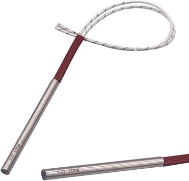 Cartridge Heater 12V 100W 8x100mm Electric Hot Rod Stainless Steel Heating Element Replacement 2PCS