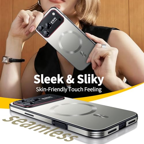 Image of for iPhone 17 Pro Case,Slim Design Compatible with MagSafe,Strong Magnetic Shockproof Military-Grade Protection for Screen & Camera Cover Case for 17 Pro,Silver