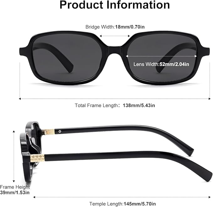 Image of Legend Eyewear Trendy Rectangle Sunglasses for Women Men Retro Fashion 90s Small Square Shades Vintage Y2K Sun Glasses