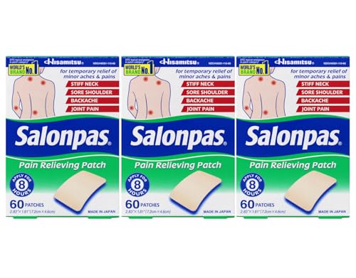 Salonpas Pain Relieving Patches 2.83 x 1.81 60 Count Pack 3