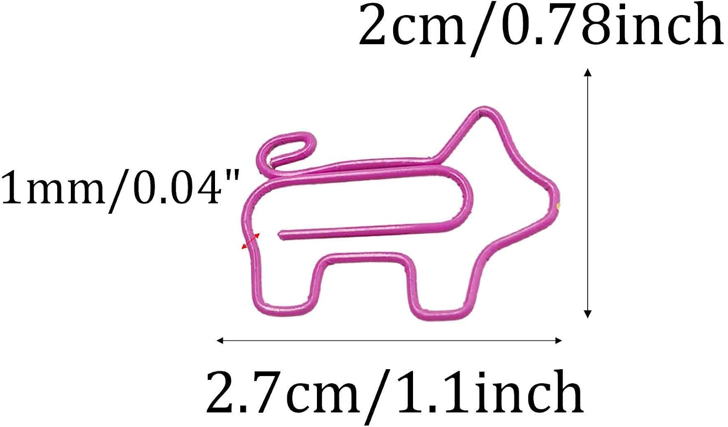 100PCS Pig Shaped Paper Clips, Decorative Paperclips for Office School Supplies, Fun Desk Accessories Gift for Women Men Teachers Students image 2