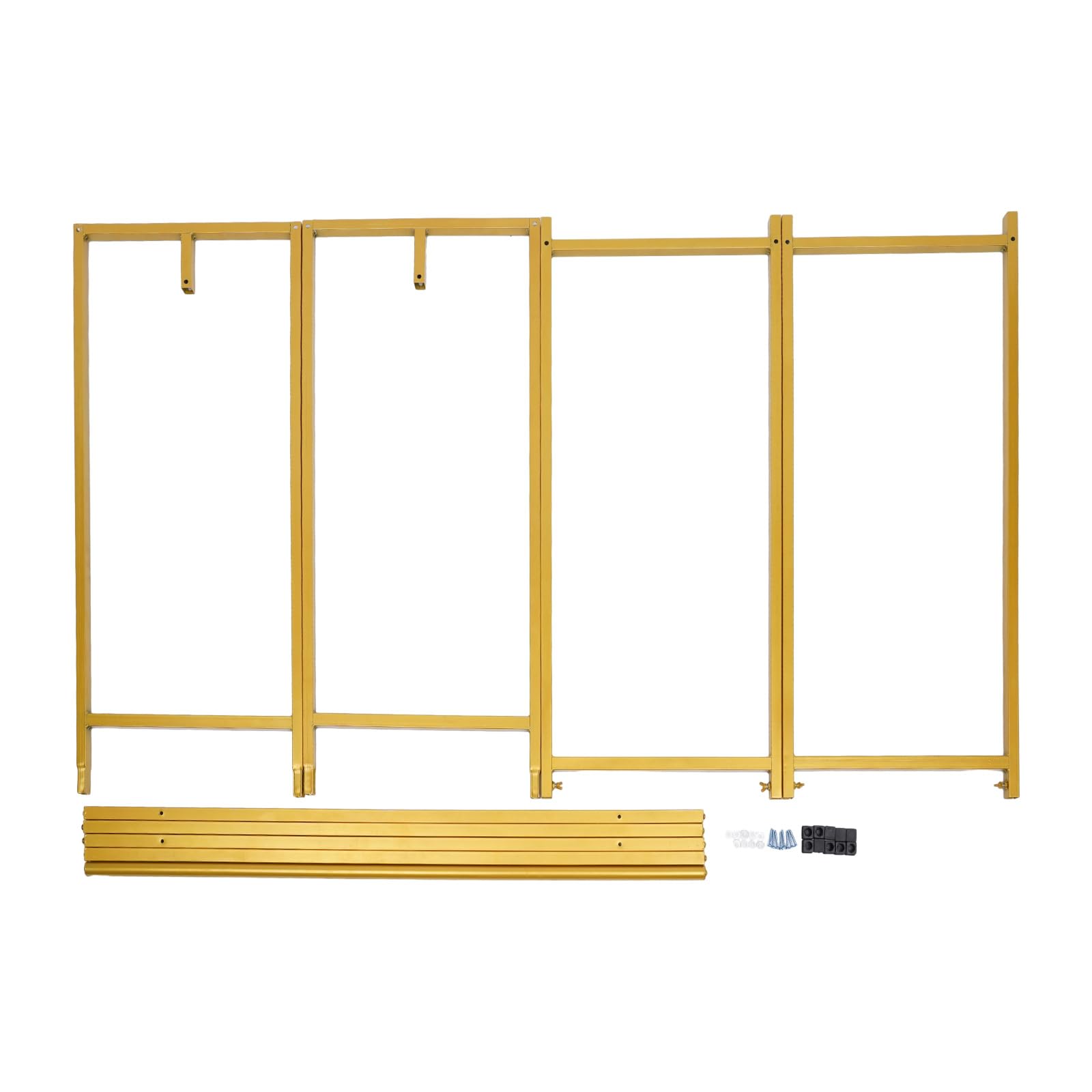 Złoty stojak na suknię ślubną kwadratowy wieszak na ubrania 120 x 45 x 190 cm idealny na wieczór panieński, przyjęcia urodzinowe, imprezy panieńskie, elegancka ekspozycja odzieży