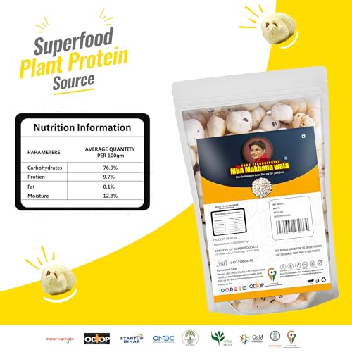Image of MBA Makhana Wala Premium Mithila Makhana, Traditional Fox Nuts, Ready to Eat Snack from Bihar, First GI Certificate-holder, High Protein