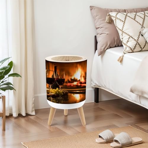 Pequeña caneca de basura con tapa y capacidad 1.8 gal miniatura 2